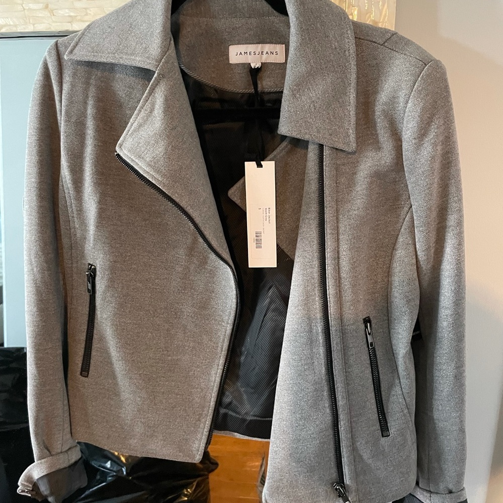 Gray biker jacket